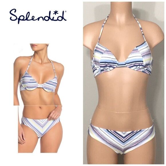 SPLENDID striped bikini. NWOT - Picture 1 of 9